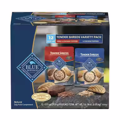 Blue Buffalo Tender Shreds Variety Pack Tasty Beef & Chicken Topper