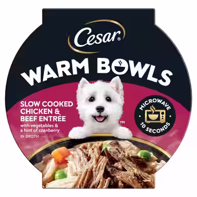 Cesar Warm Bowls Chicken & Beef with Vegetables Entree Shredded