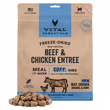 Vital Essentials Freeze-Dried Raw Beef & Chicken Entree & Mixer Soft Nibs