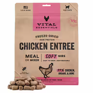 Vital Essentials Freeze-Dried Raw Chicken Entree & Mixer Soft Nibs