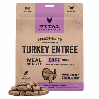 Vital Essentials Freeze-Dried Raw Turkey Entree & Mixer Soft Nibs