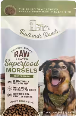 Badlands Ranch Superfood Complete Raw Coated Morsels Beef