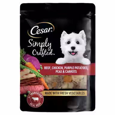 Cesar Simply Crafted Beef, Chicken, Purple Potatoes, Peas & Carrots