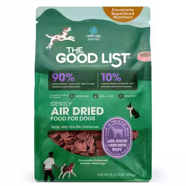 Farmland Traditions The Good List Lamb, Venison & Bone Broth Recipe Adult Gently Air-Dried