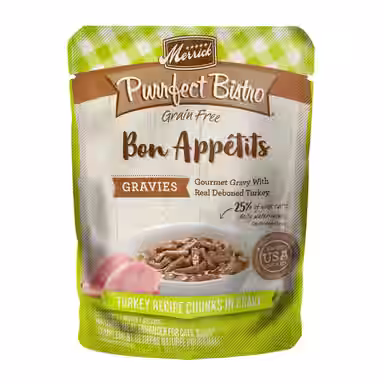 Merrick Purrfect Bistro Bon Appetits Grain-Free Turkey Recipe Chunks in Gravy