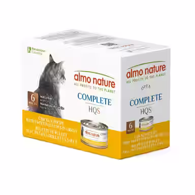 Almo Nature HQS Complete Chicken with Sweet Potatoes in Gravy Shredded