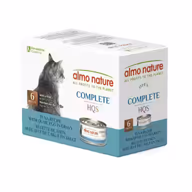 Almo Nature HQS Complete Tuna with Quail Eggs in Gravy Flaked