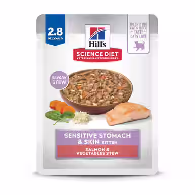 Hill's Science Diet Kitten Sensitive Stomach & Sensitive Skin Salmon & Vegetables Stew