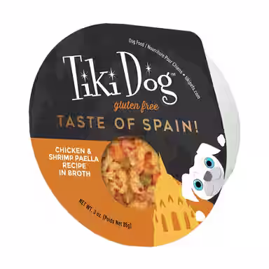 Tiki Dog Taste of the World Spain Gluten Free Chicken & Shrimp Paella Recipe