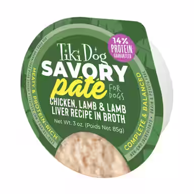 Tiki Dog Savory Grain-Free Chicken, Lamb & Lamb Liver Pate
