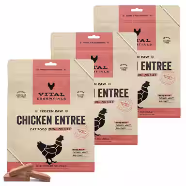 Vital Essentials Frozen Raw Mini Patties Grain-Free Chicken Entree