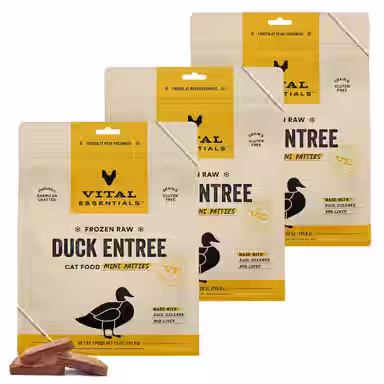 Vital Essentials Frozen Raw Mini Patties Grain-Free Duck Entree