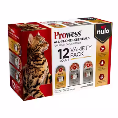 Nulo Prowess All-in-One Essentials Variety Pack Adult & Kitten Wet Cat Food 2.8-oz can, case of 12