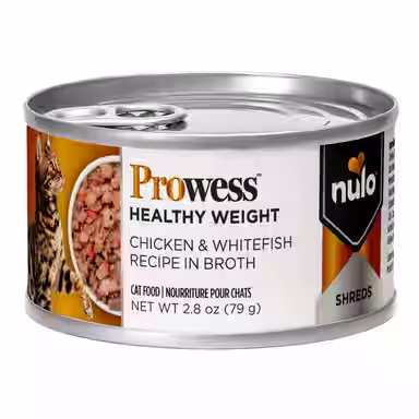 Nulo Prowess Healthy Weight Chicken & Whitefish Shreds in Broth