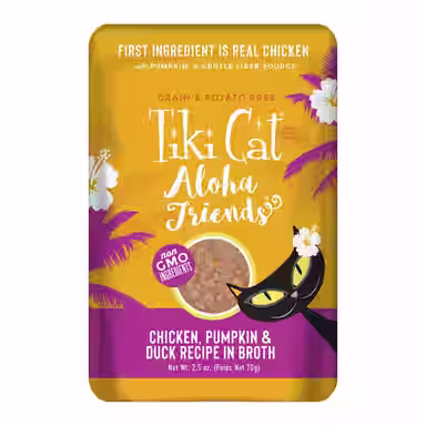 Tiki Cat Aloha Friends Chicken, Pumpkin & Duck Recipe in Broth