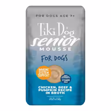 Tiki Dog Senior Mousse Grain-Free Chicken, Beef & Pumpkin in Broth