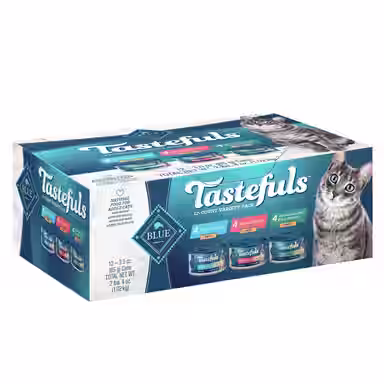 Blue Buffalo Tastefuls Salmon, Chicken, Ocean Fish & Tuna Entrées Variety Pack Pate