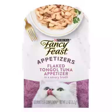 Fancy Feast Appetizers Grain-Free Flaked Tongol Tuna Appetizer in Savory Broth