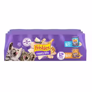Friskies Meaty Bits with Ocean Fish & Chicken Dinner Chunks in Gravy Variety Pack Canned Wet Multi