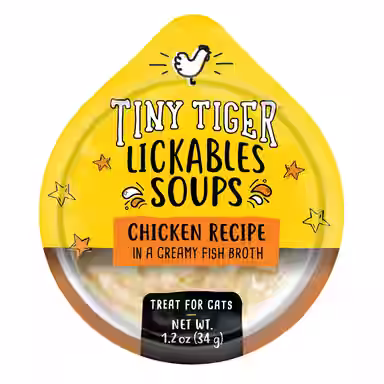 Tiny Tiger Lickables Soup Chicken Recipe in a Creamy Fish Broth