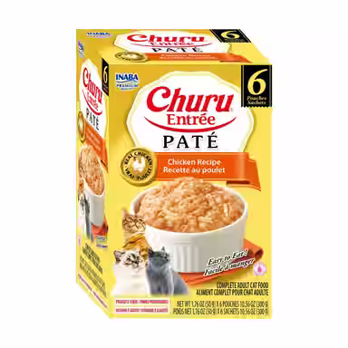 Inaba Churu Entrée Chicken Recipe Grain-Free, High Moisture, Prebiotic Pate