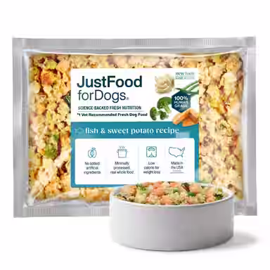 JustFoodForDogs Fish & Sweet Potato Recipe Frozen Human-Grade Fresh