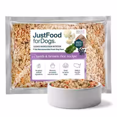 JustFoodForDogs Lamb & Brown Rice Recipe Frozen Human-Grade Fresh