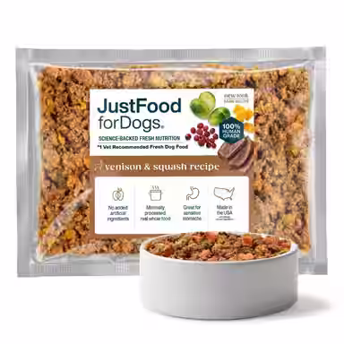 JustFoodForDogs Venison & Squash Recipe Frozen Human-Grade Fresh