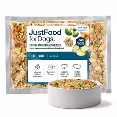 JustFoodForDogs Veterinary Diet Hepatic Support Low Fat Frozen Human-Grade Fresh