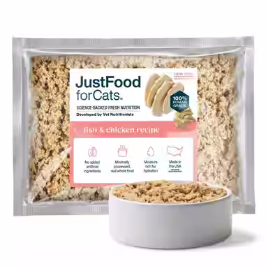 JustFoodForCats Fish & Chicken Recipe Frozen Human-Grade Fresh