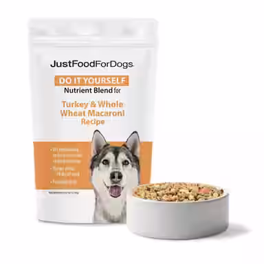 JustFoodForDogs DoItYourself Turkey & Whole Wheat Macaroni Recipe Fresh Dog Food Recipe & Nutrient Blend