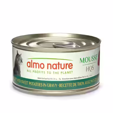 Almo Nature HQS Mousse Tuna Fillet with Sweet Potatoes Recipe in Gravy
