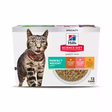 Hill's Science Diet Adult Perfect Weight Vegetable Chicken, Turkey & Salmon Variety Pack