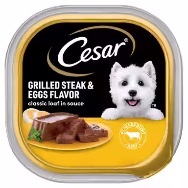 Cesar Classic Loaf in Sauce Grilled Steak & Eggs Flavor Small Breed
