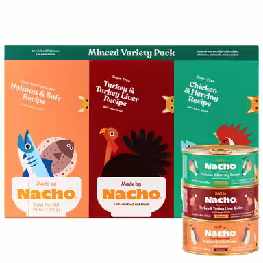 Made by Nacho Chicken, Herring, Salmon & Turkey Variety Pack Minced