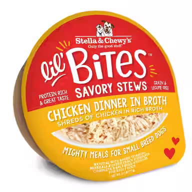 Stella & Chewy's Lil Bites Savory Stews Grain-Free Chicken in Broth Flavored Shredded Small Breed