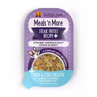 Weruva Meals 'n More Natural Wet Dog Food, Steak Frites Dinner Plus Skin & Coat Health