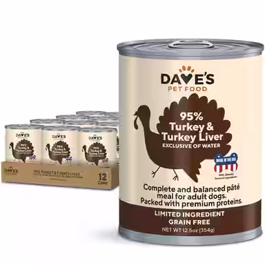 Dave's Pet Food 95% Premium Turkey & Turkey Liver Grain-Free Recipe