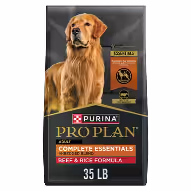 Purina Pro Plan Complete Essentials Adult Shredded Blend Beef & Rice High Protein Formula with Probiotics