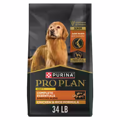 Purina Pro Plan Complete Essentials Adult 7+ Shredded Blend Chicken & Rice High Protein Formula with Probiotics