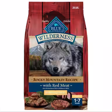 Blue Buffalo Wilderness Red Meat Rocky Mountain Recipe High-Protein Healthy Weight