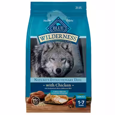 Blue Buffalo Wilderness Chicken Recipe High-Protein Healthy Weight Large Breed