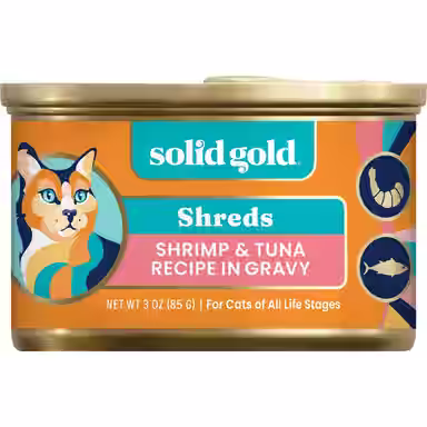 Solid Gold Five Oceans Shrimp & Tuna Grain-Free Shreds in Gravy