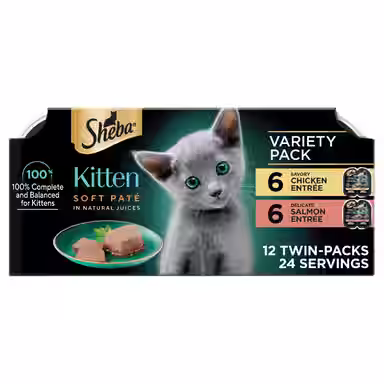 Sheba Perfect Portions Kitten Variety Pack Chicken Pate & Pate Salmon