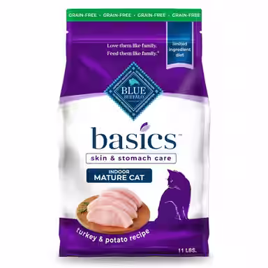 Blue Buffalo Basics Skin & Stomach Care Mature Grain-Free Turkey & Potato Recipe