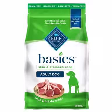 Blue Buffalo Basics Skin & Stomach Care Adult Grain-Free Lamb & Potato Recipe