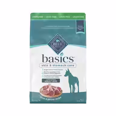 Blue Buffalo Basics Skin & Stomach Care Grain-Free Formula Lamb & Potato Recipe Large Breed