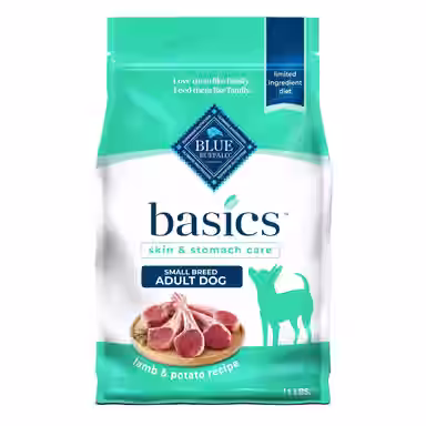 Blue Buffalo Basics Skin & Stomach Care Grain-Free Formula Lamb & Potato Recipe Small Breed