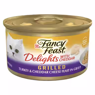 Fancy Feast Delights with Cheddar Grilled Turkey & Cheddar Cheese Feast in Gravy