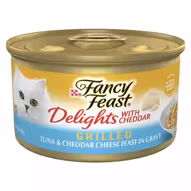 Fancy Feast Delights with Cheddar Grilled Tuna & Cheddar Cheese Feast in Gravy